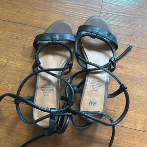 Leather wrap sandals